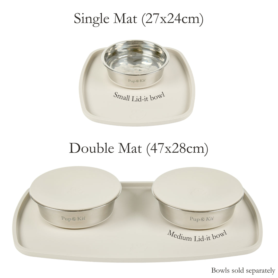 Silicone Feeding Placemat with Catching Lip - Beige