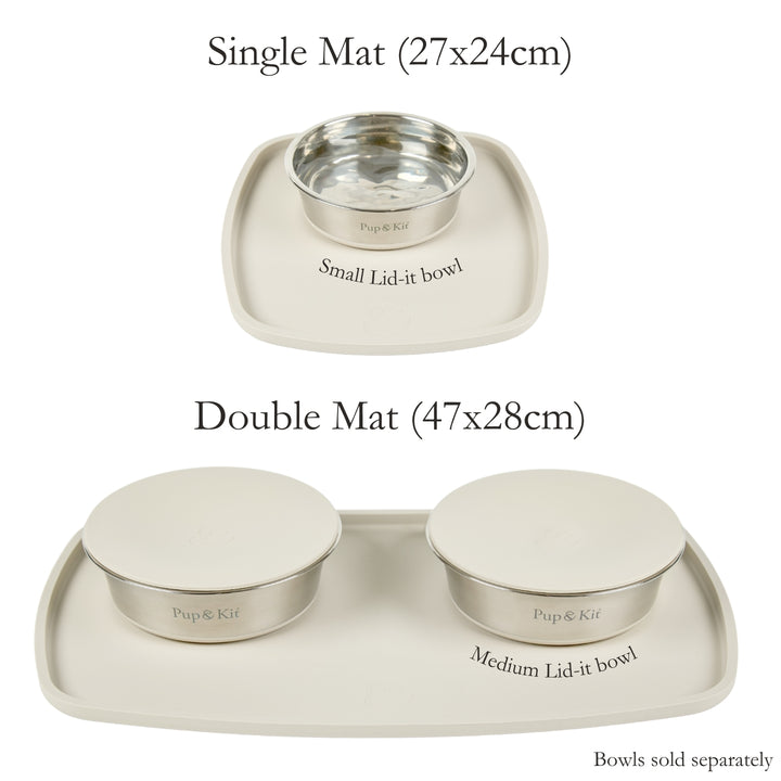 Silicone Feeding Placemat with Catching Lip - Beige