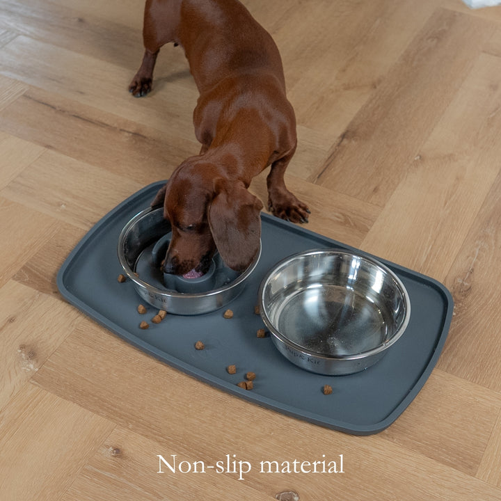 Silicone Feeding Placemat with Catching Lip - Beige