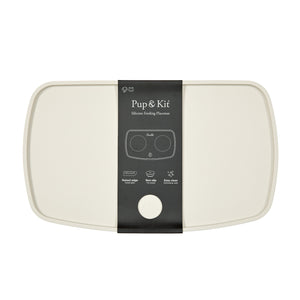 Silicone Feeding Placemat with Catching Lip - Beige