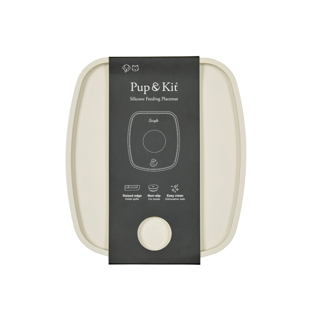 Silicone Feeding Placemat with Catching Lip - Beige