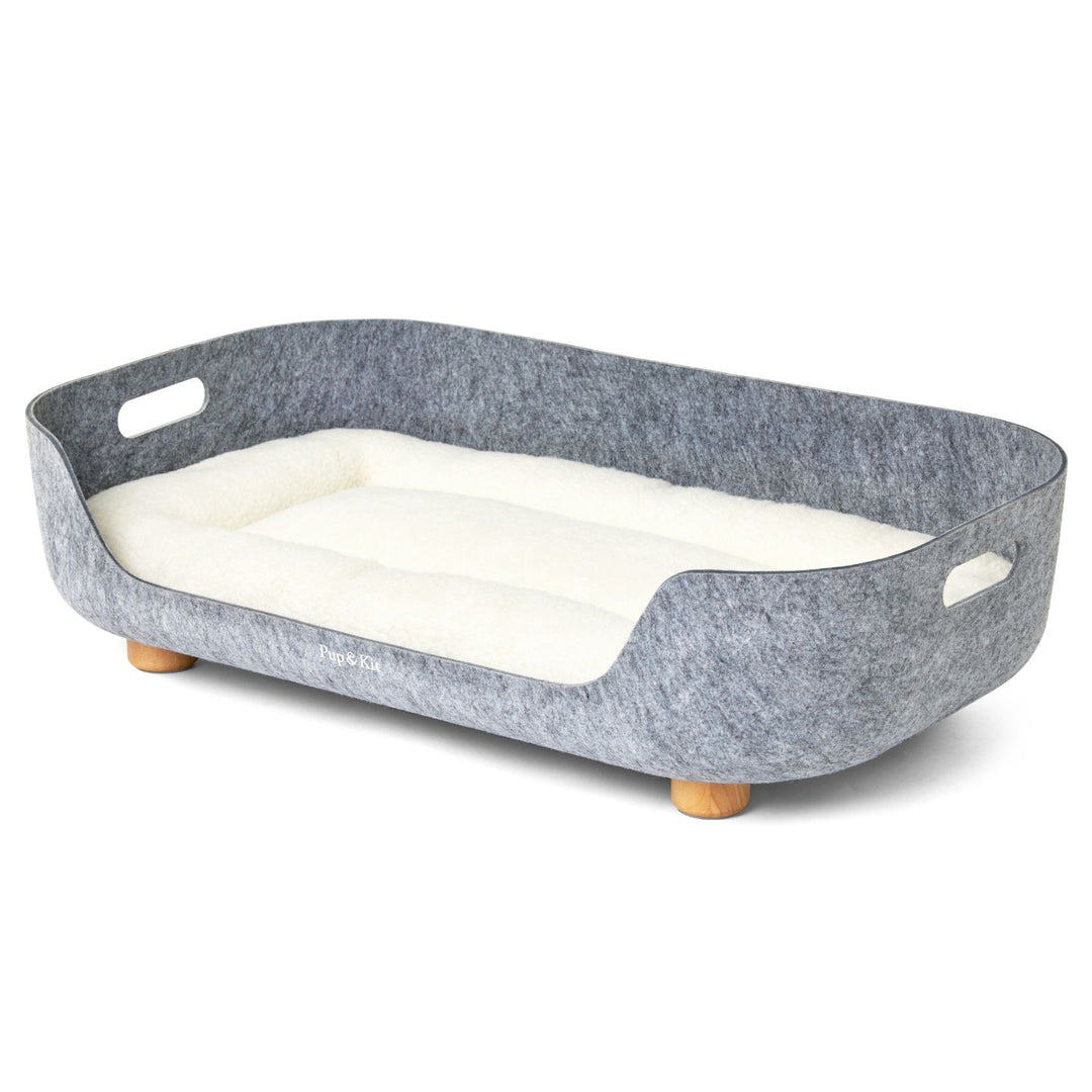 PetNest felt bed natural angled#mattress-colour_natural