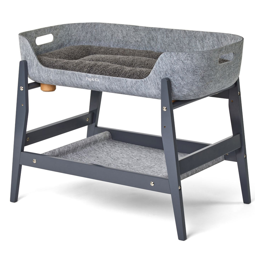 PetNest & Bedside Stand Slate Angled#mattress-colour_slate-grey