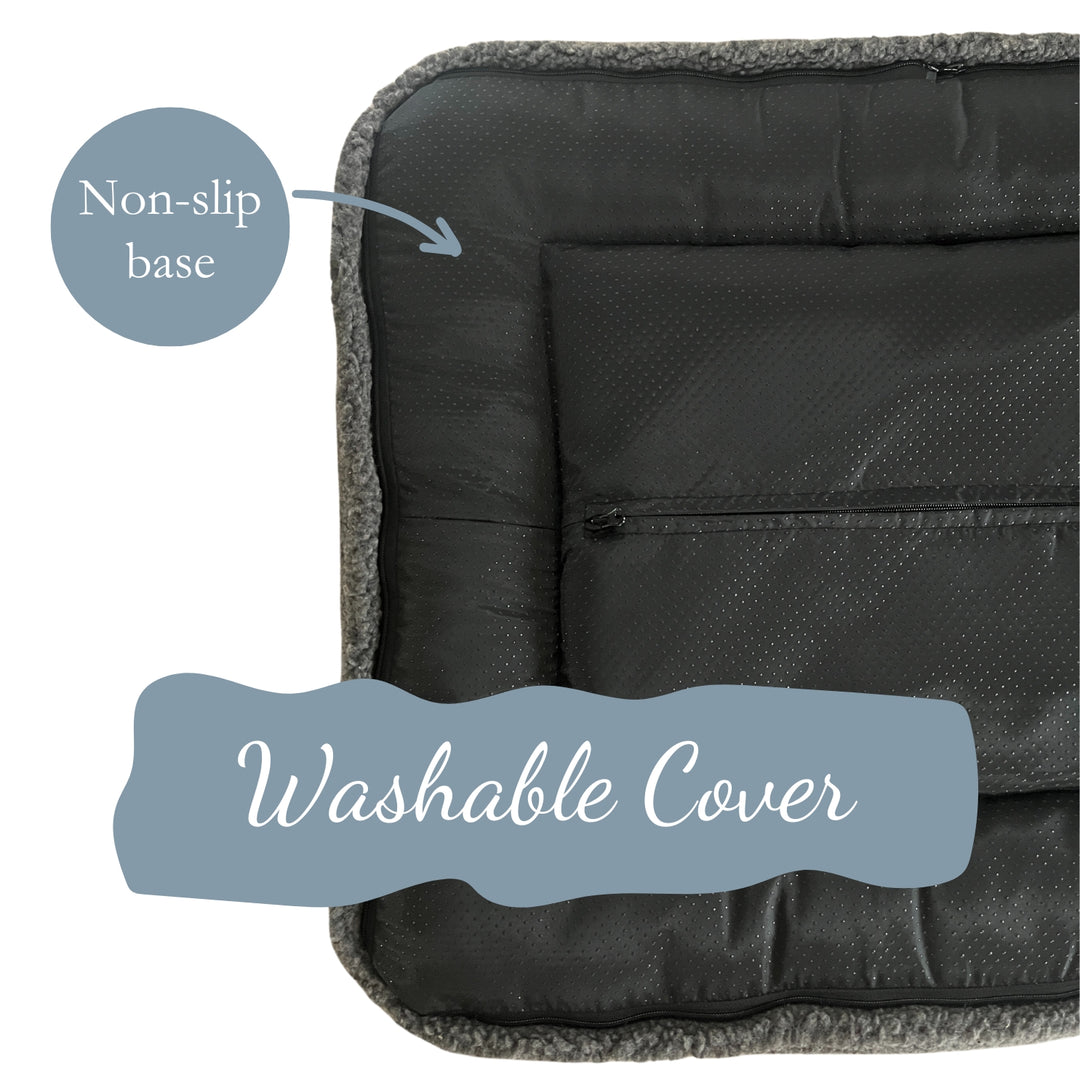 PupPillow Natural Zip Off Cover #colour_slate-grey